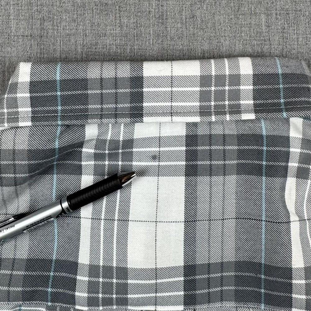 Dixxon Shirt Mens 3XL Gray White Plaid Button Up Long Sleeve SoHo NYC Flannel - Picture 4 of 10